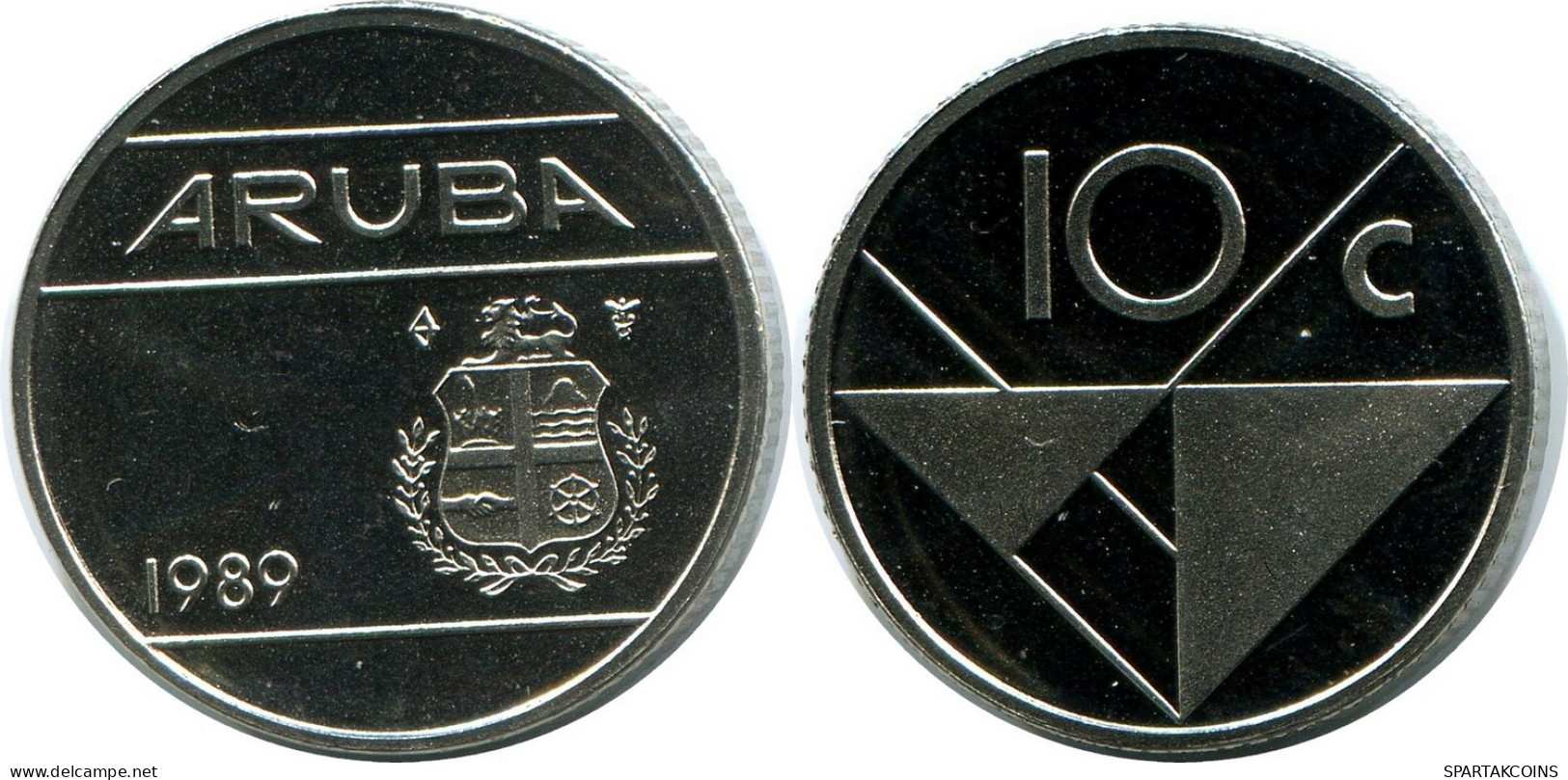 10 CENTS 1989 ARUBA Coin (From BU Mint Set) #AH075.U - Aruba