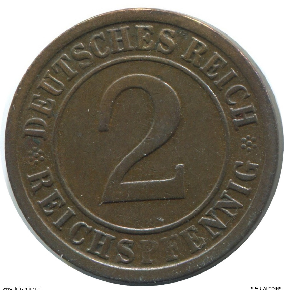2 REICHSPFENNIG 1925 A GERMANY Coin #AE281.U - 2 Rentenpfennig & 2 Reichspfennig