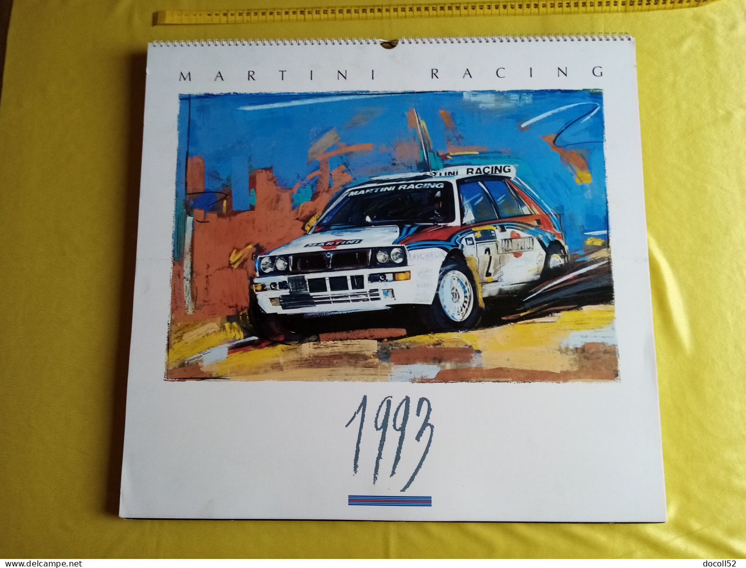 LOT DE 7 TRES GRANDS CALENDRIERS DE CONCESSIONNAIRES LANCIA DELTA HF MARTINI RALLYE 1990/91/92/93/94 - 8 KGS EN TOUT - Groot Formaat: 1991-00