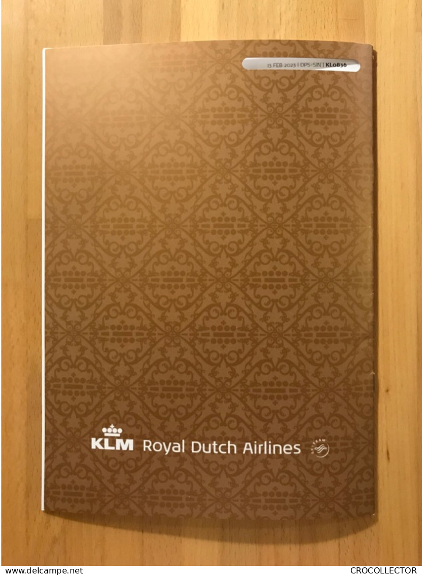 KLM Business Class Menu DPS-SIN 13 FEB 2023 - Menu Cards