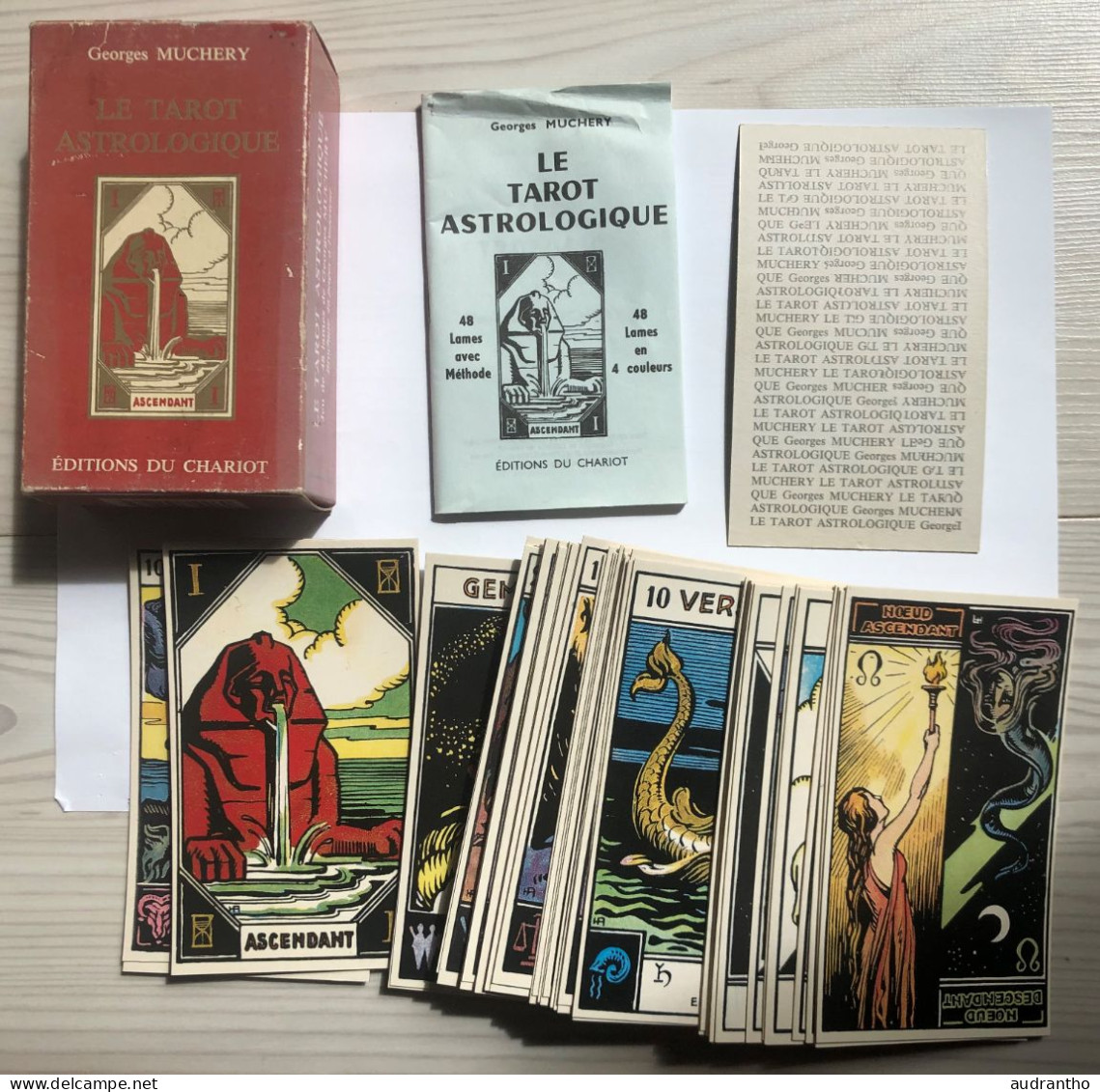 Très Beau Jeu De Tarot Divinatoire Voyance - Tarot Astrologique De Georges Muchery 1987 - éditions Du Chariot - Tarots