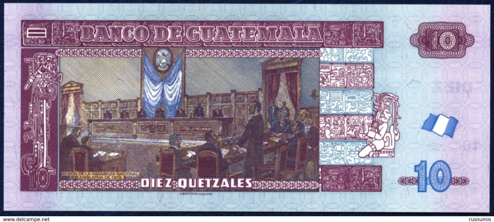 GUATEMALA 10 QUETZALES P-123 2019 UNC - Guatemala