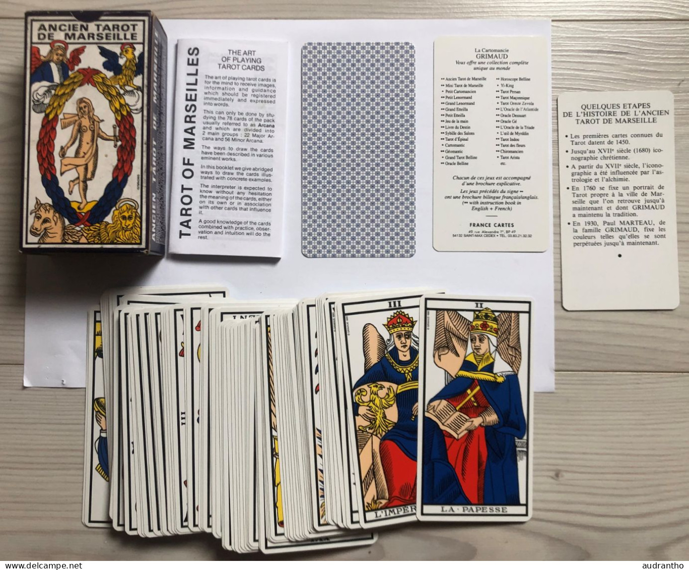 Ancien Jeu De Tarot De Marseille 1977 Grimaud Voyance Cartomancie Complet Très Bon état - Tarot-Karten