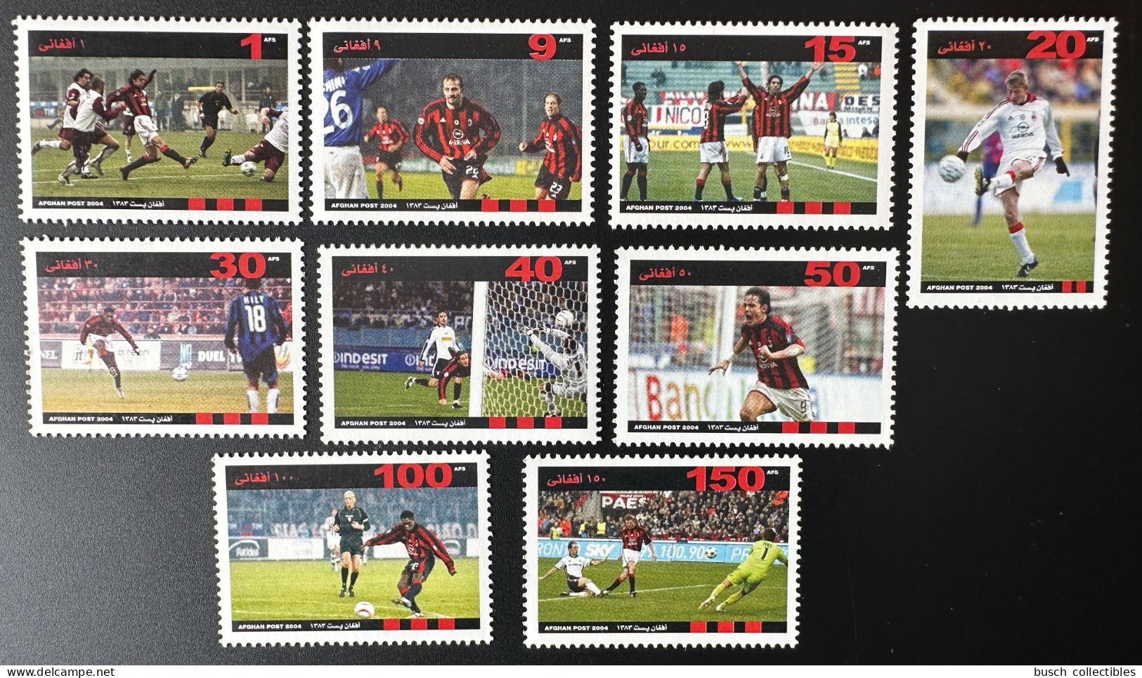 Afghanistan 2004 Mi. ? Football Fußball Soccer Milan AC Milano MNH** 9 Val. - Berühmte Teams