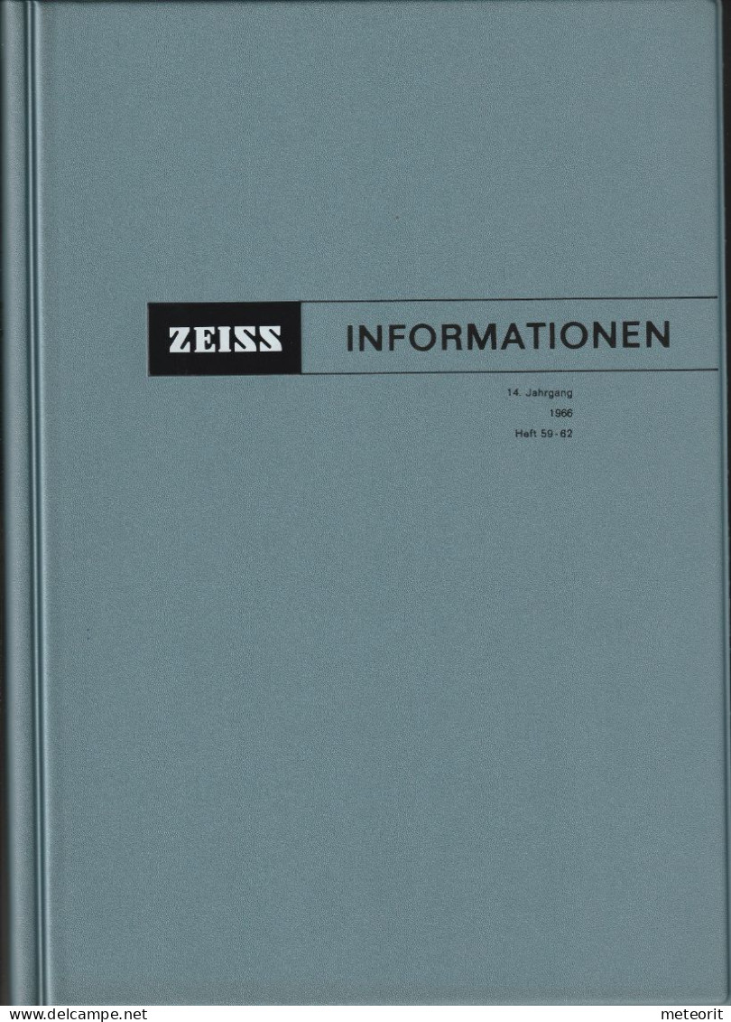 ZEISS INFORMATION "Zeitschrift Für Die ZEISS-Freunde" 14. Jahrgang 1966 Heft 59 Bis 62 Originalkunstoffeinband, Gebrauch - Informatique