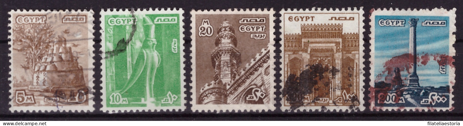 Egypte 1978 - Oblitéré - Monuments - Art - Michel Nr. 1269-1271 1275-1276 (egy356) - Gebruikt