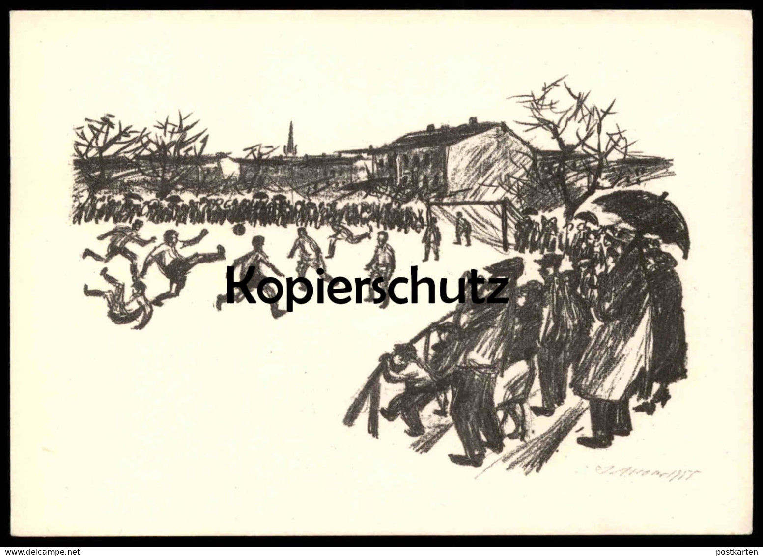 ÄLTERE POSTKARTE BERLIN HOHENSCHÖNHAUSEN FUSSBALLPLATZ KÜNSTLER ARNO MOHR 1955 Soccer AK Ansichtskarte Cpa Postcard - Hohenschoenhausen