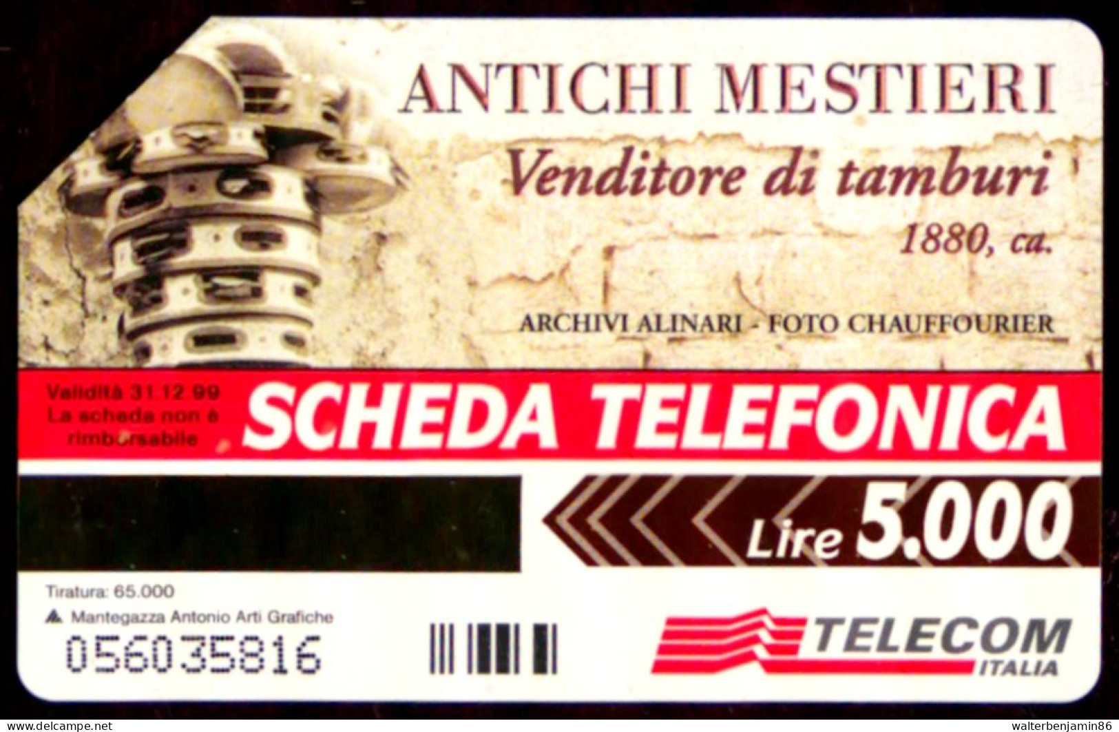 G 670 C&C 2741 SCHEDA TELEFONICA USATA ANTICHI MESTIERI VENDITORE DI TAMBURI - [3] Erreurs & Variétées