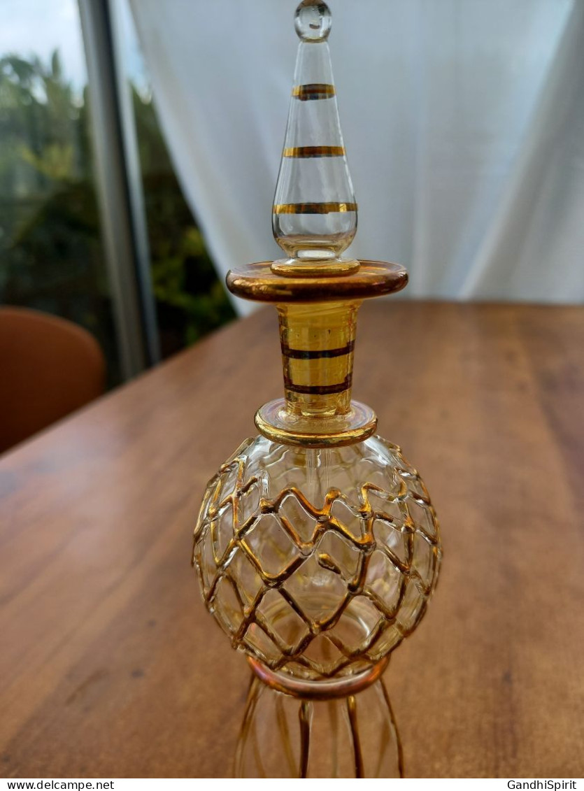 Magnifique Flacon A Parfum - Murano? Verre Iridescent, Irisé - Vintage, Ancien, Bouteille - Verre & Cristal