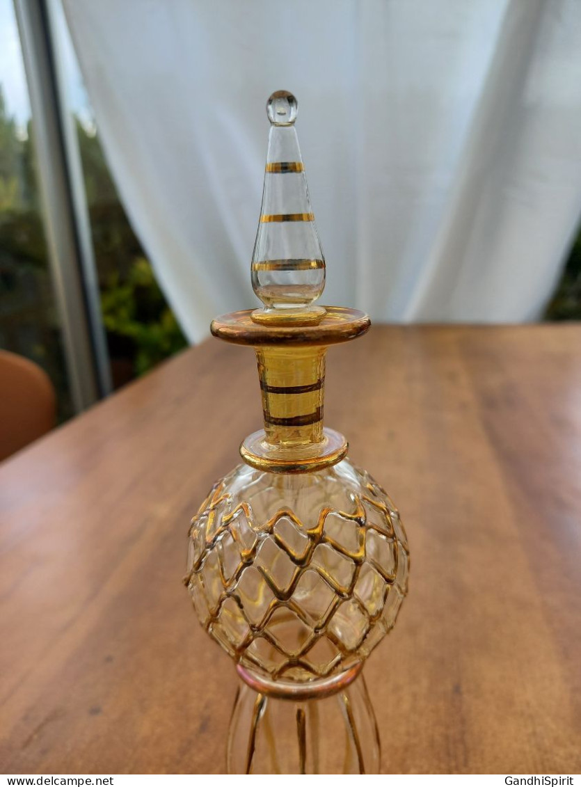 Magnifique Flacon A Parfum - Murano? Verre Iridescent, Irisé - Vintage, Ancien, Bouteille - Glas & Kristal