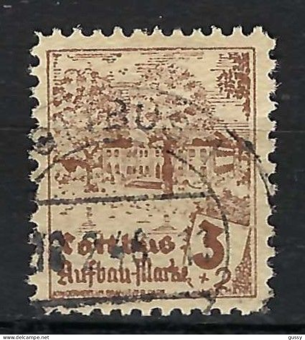 ALLEMAGNE 1946: Timbre "Pour La Reconstruction De Cottbus" De 3p + 2p, Obl. CAD "Cottbus" - Gebraucht