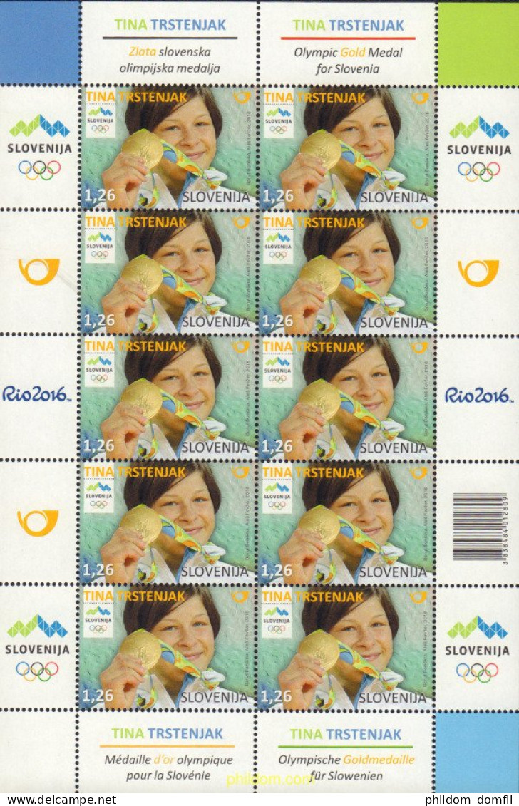 585795 MNH ESLOVENIA 2016 31 JUEGOS DE LA OLIMPIADA DE VERANO RIO 2016 - MEDALLAS - Eté 2016: Rio De Janeiro