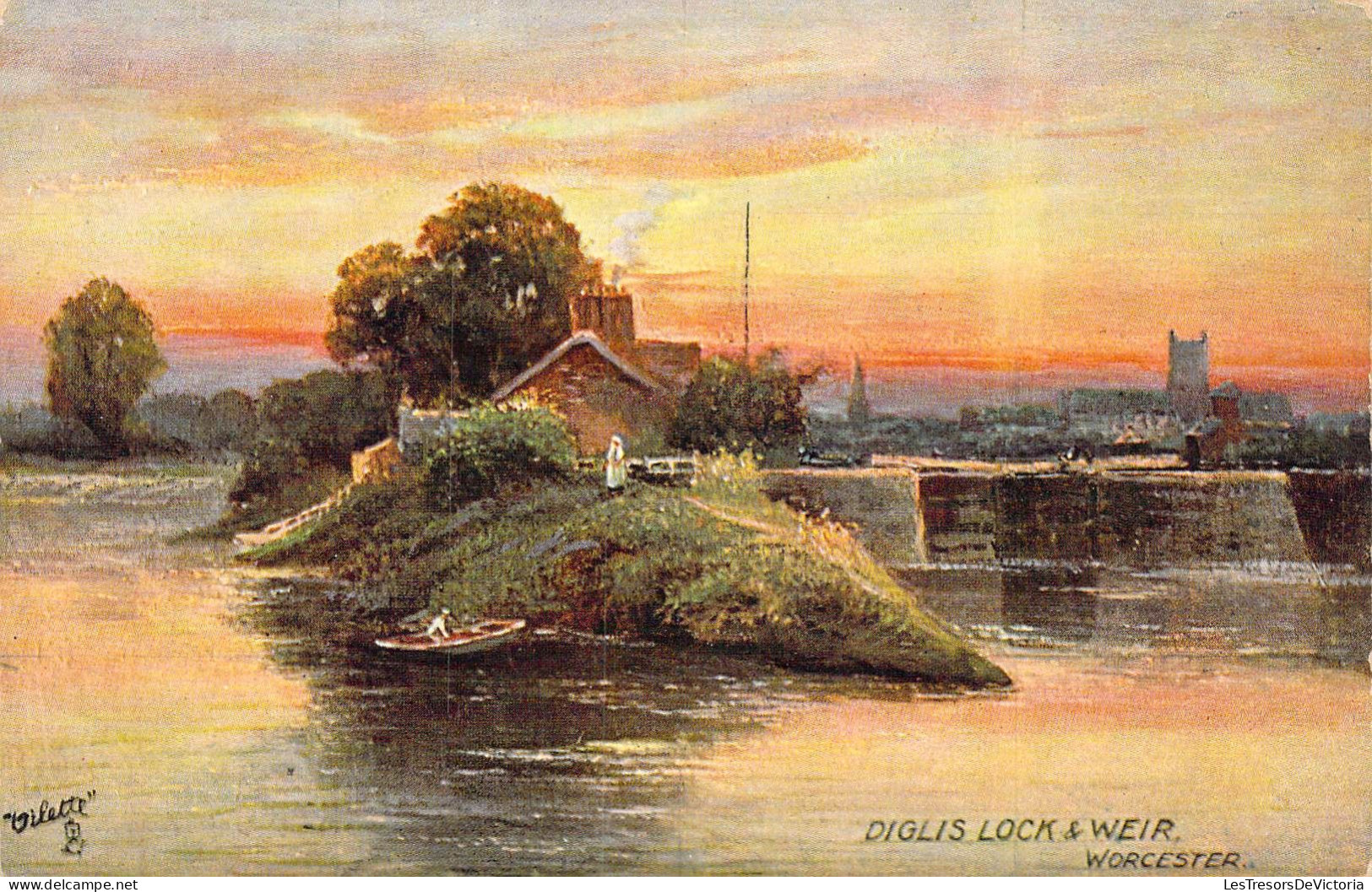 ANGLETERRE - Worcester - Diglis Lock & Weir - Carte Postale Ancienne - Worcester