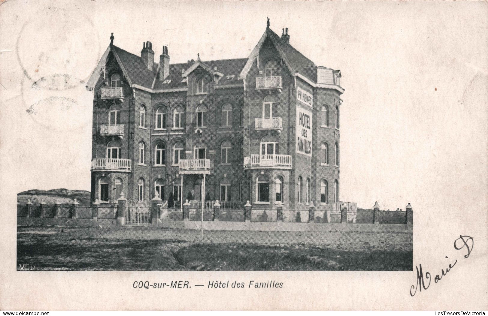 BELGIQUE - Coq Sur Mer - De Haan - Hotel Des Familles -  Carte Postale Ancienne - - De Haan