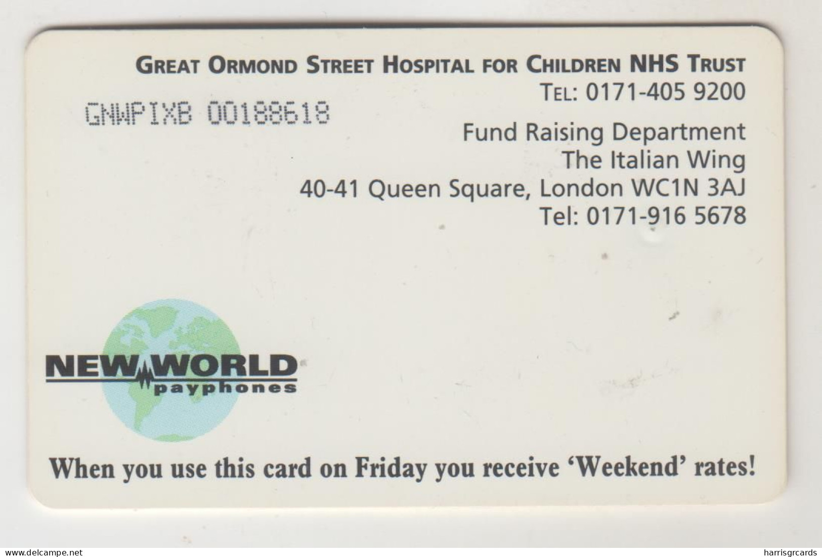 UK - Great Ormond Street Hospital, NWP/SmartZ, 2 £, Tirage 20.000, Used - Emissions Entreprises