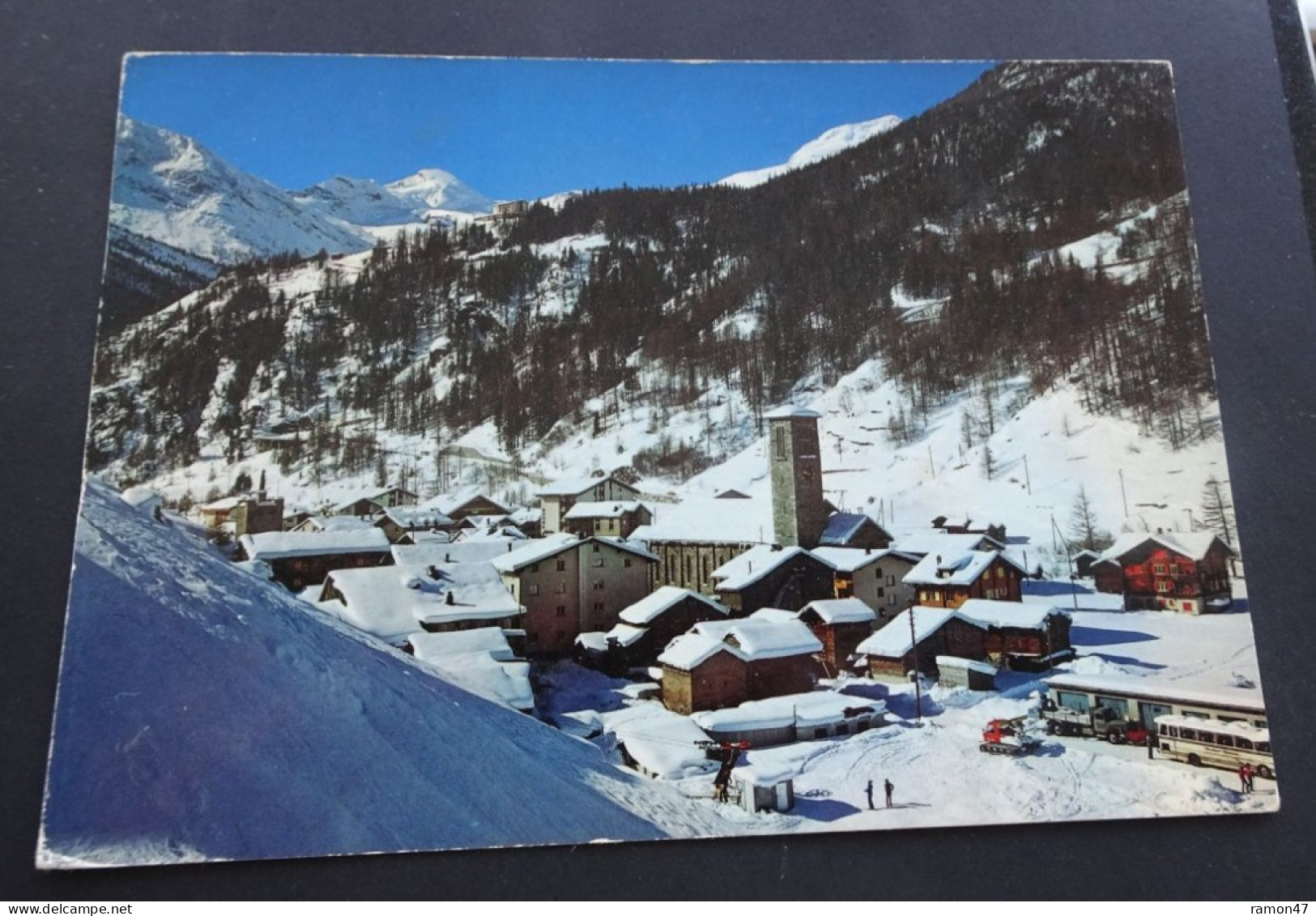 Saas Grund 1559 M - Allalinhorn 4027 M & Alphubel 4206 M - Photo Klopfenstein, Adelboden - # 47833 - Saas-Grund