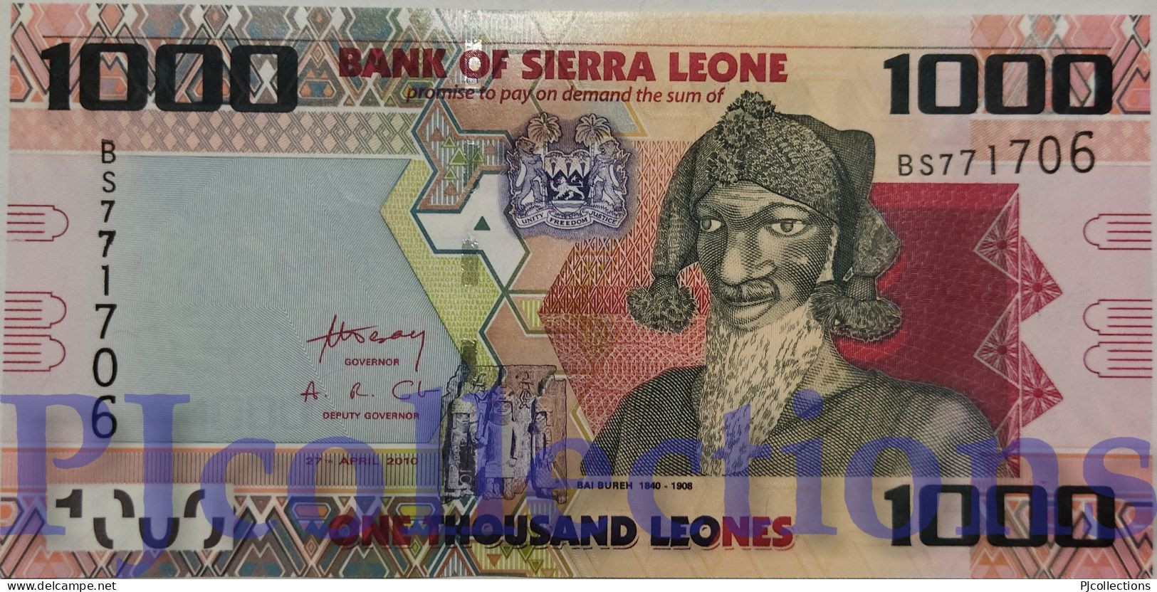 SIERRA LEONE 1000 LEONES 2010 PICK 30a UNC - Sierra Leone