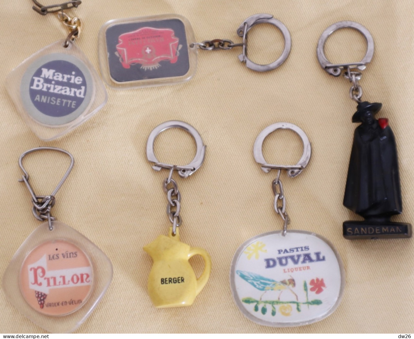 Lot De 6 Porte-clefs Publicitaires - Publicité Vins Et Alcools Divers - Andere & Zonder Classificatie