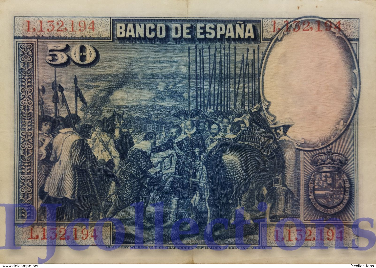 SPAIN 50 PESETA 1928 PICK 75a VF+ - 50 Pesetas