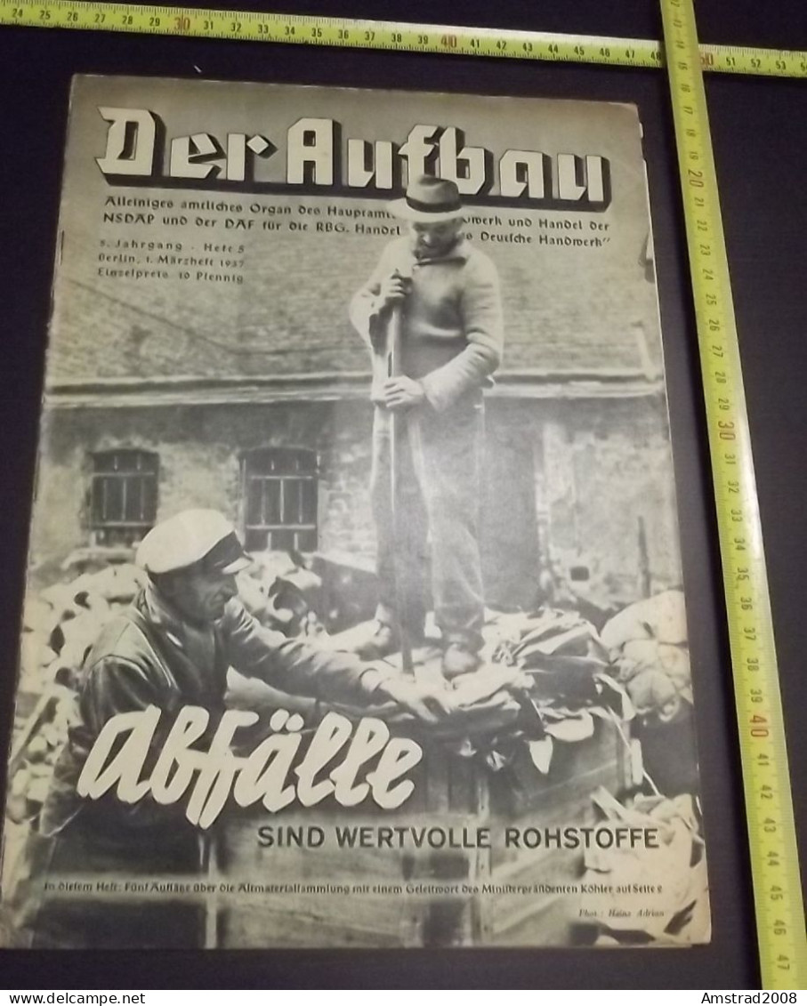 1937 - DER  AUFBAU  - GERMANY - GERMANIA THIRD REICH - ALLEMAGNE - DEUTSCHLAND - Hobby & Verzamelen