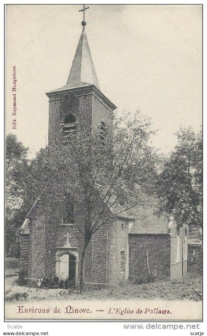 Environs De  NINOVE.  -  L'Eglise De Pollaere  -  Prachtige Kaart,  1910  Naar   Bruxelles - Ninove