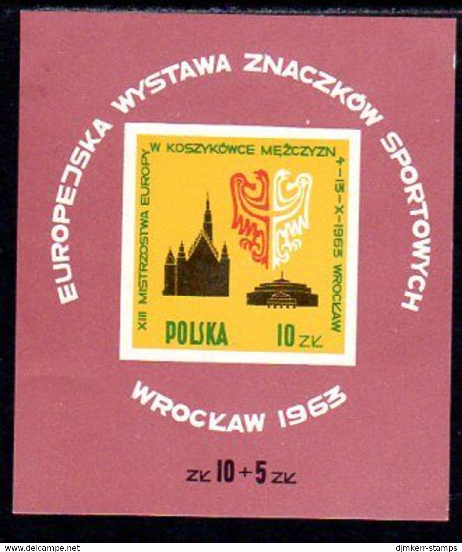 POLAND 1963 European Sports Stamps Exhibition Block MNH / **.   Michel Block 30 - Blocs & Feuillets