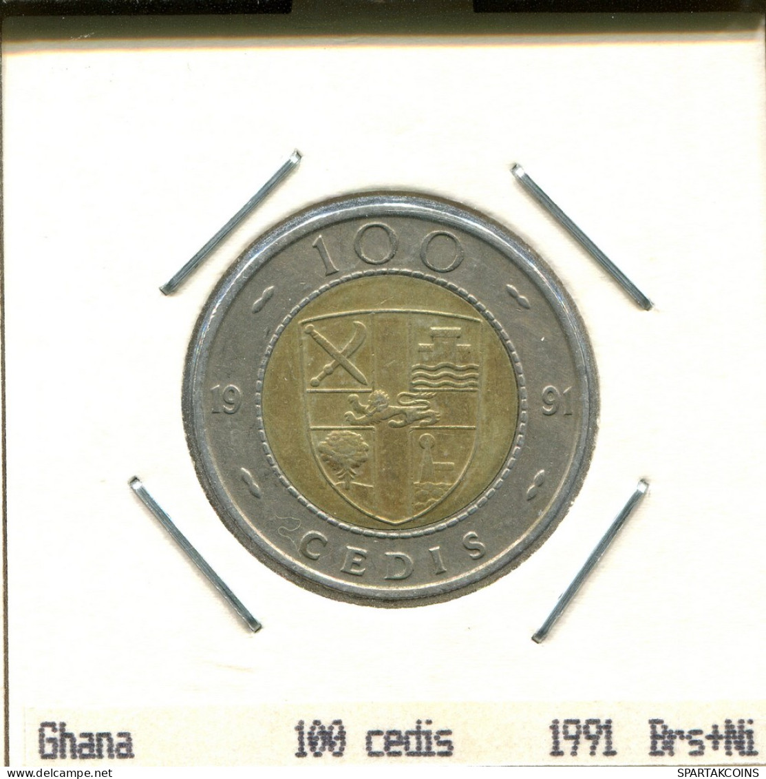 100 CEDIS 1991 GHANA BIMETALLIC Pièce #AS376.F - Ghana