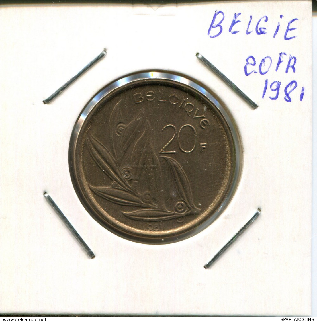 20 FRANCS 1981 FRENCH Text BELGIUM Coin #AR294.U - 20 Francs