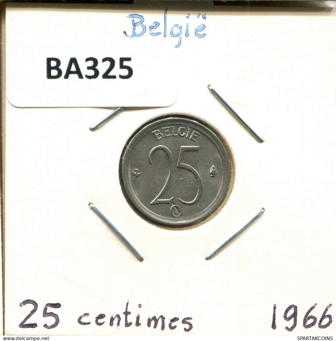 25 CENTIMES 1966 DUTCH Text BELGIUM Coin #BA325.U - 25 Cent