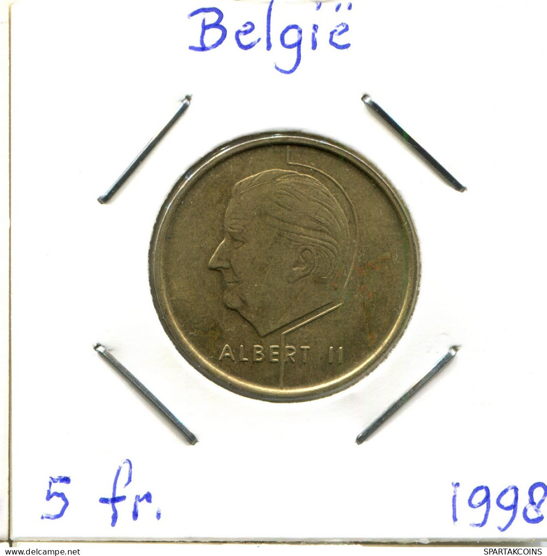 5 FRANCS 1998 BELGIEN BELGIUM Münze DUTCH Text #BA635.D - 5 Francs