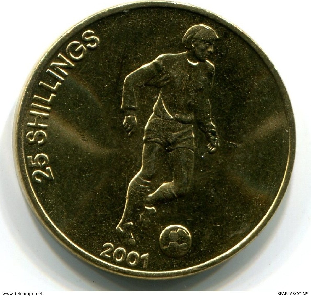 25 SHILLINGS 2001 SOMALIA UNC Soccer Player Münze #W11229.D - Somalië