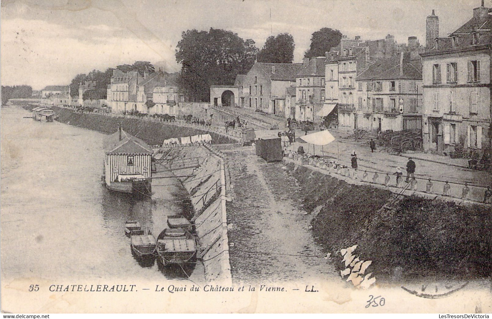 FRANCE - 86 - CHATELLERAULT - Le Quai Du Château Et La Vienne - Carte Postale Ancienne - Chatellerault