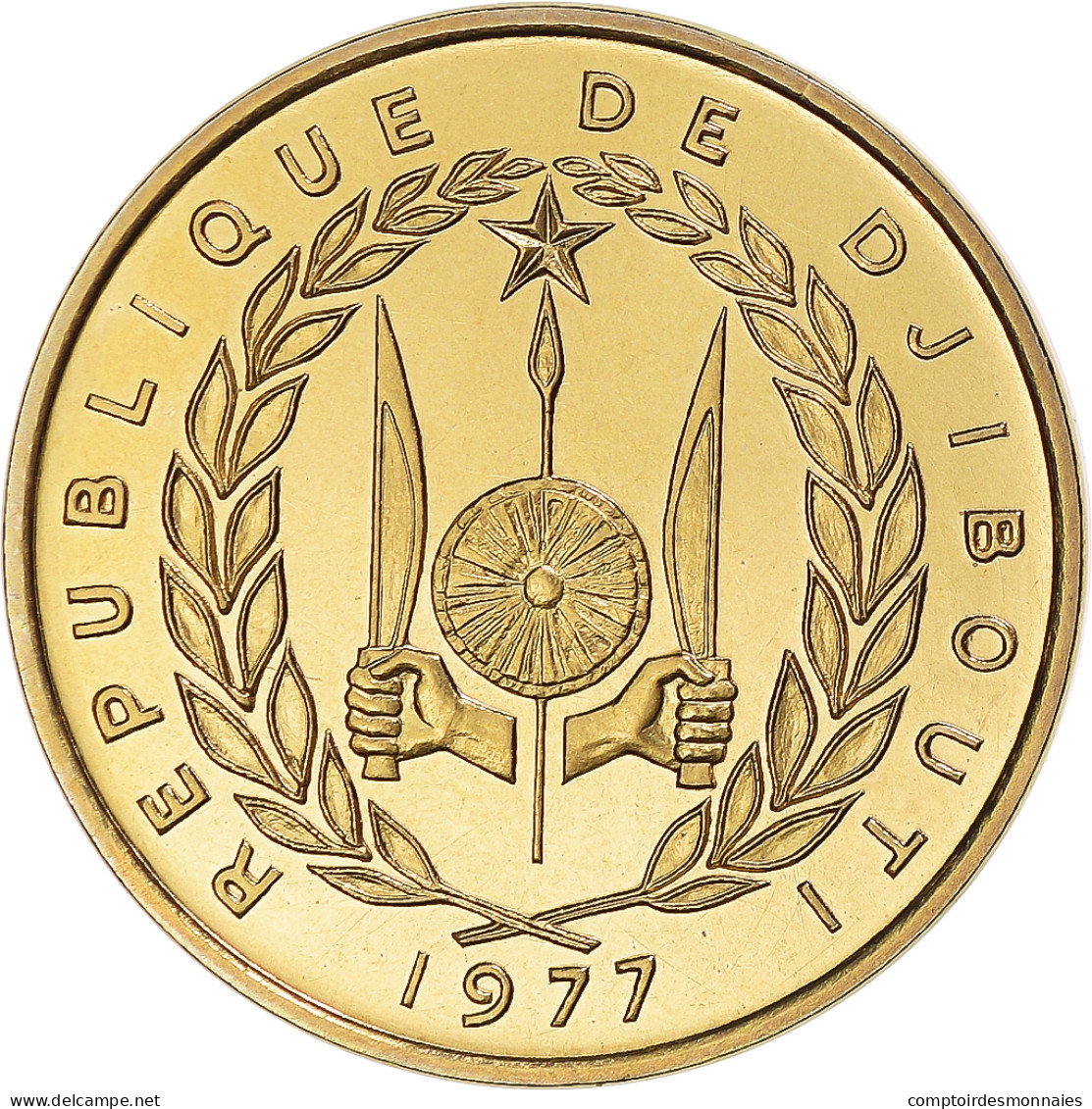 Monnaie, Djibouti, 20 Francs, 1977, Monnaie De Paris, ESSAI, FDC - Djibouti