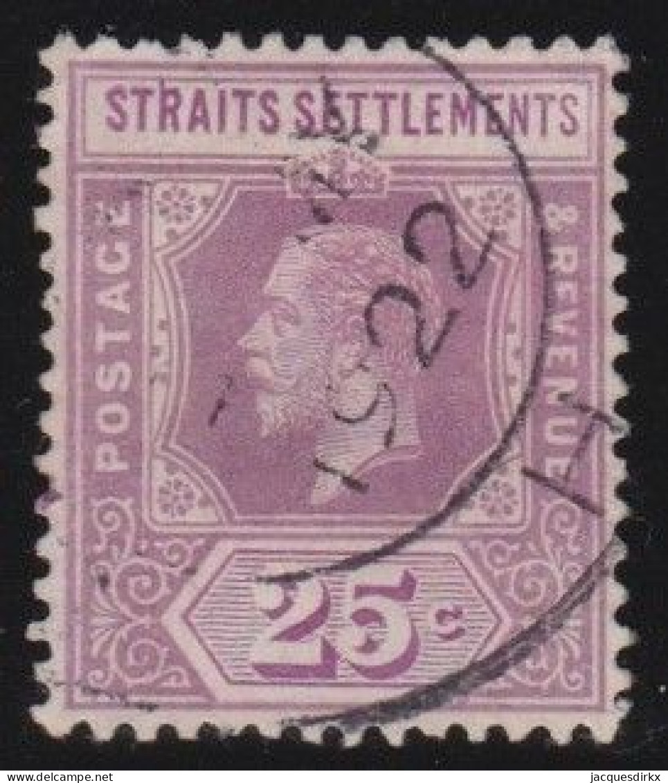 Straits Settlements        .   SG    .   205 B    .   Violet      .     O      .    Cancelled - Straits Settlements