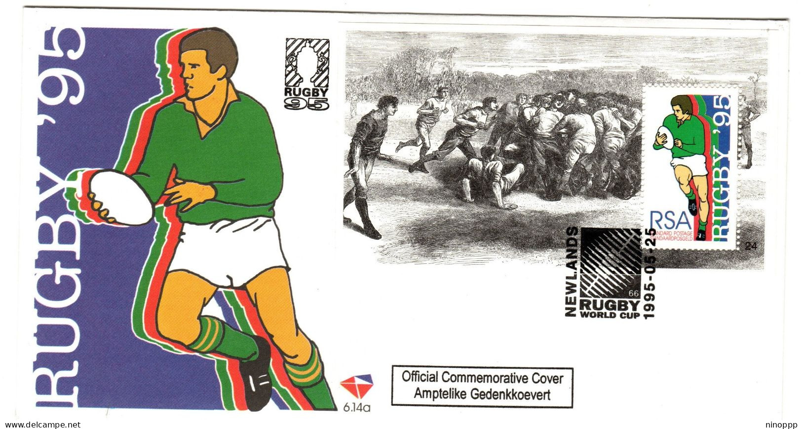 South Africa 1995 OFFICIAL FIRST DAY COVER SOUTH AFRICA RUGBY WORLD CUP CHAMPIONS SOUV SHEET - Briefe U. Dokumente