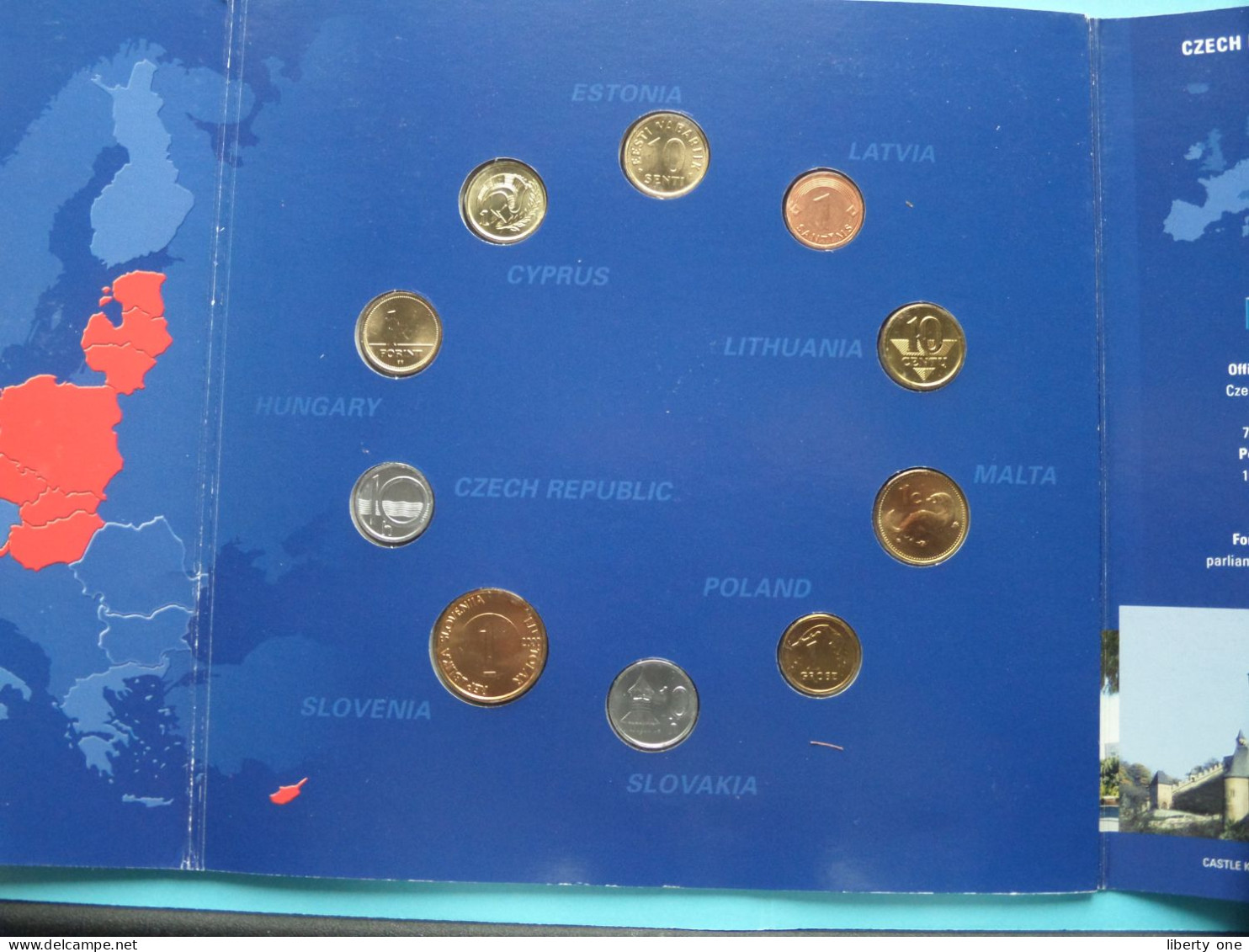 Map With The CIRCULATION Coins Of The EU Cadidate Countries >> ( See / Voir SCANS For DETAIL ) Format Map 18x18 Cm. ! - Variëteiten En Curiosa