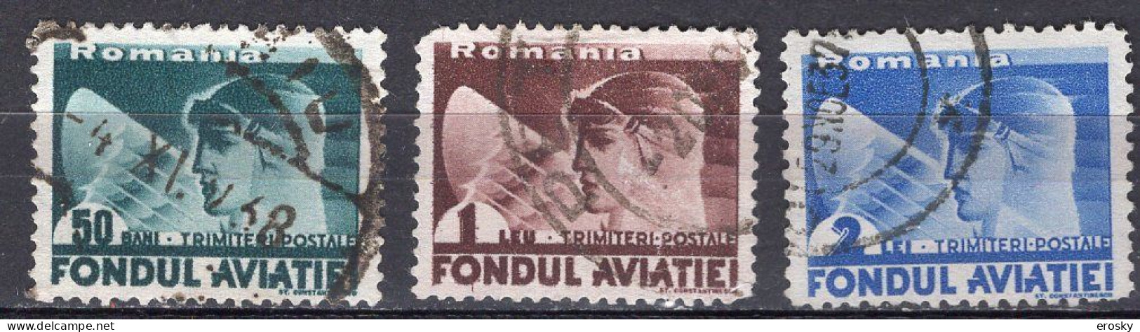 S2614 - ROMANIA ROUMANIE AERIENNE Yv N°25/27 - Usado