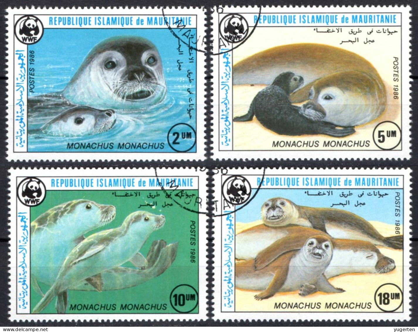 MAURITANIE MAURITANIA 1986 - 4v Used CTO - WWF Mediterranean Monk Seal - Endangered Animals - Marine Life Foca - Usados