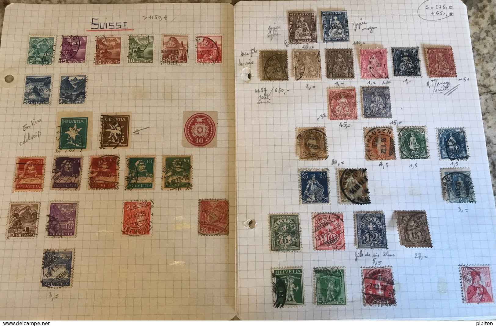 Suisse, Timbres Anciens D Une Petite Collection Cote Supérieure à 1150€ - Otros & Sin Clasificación