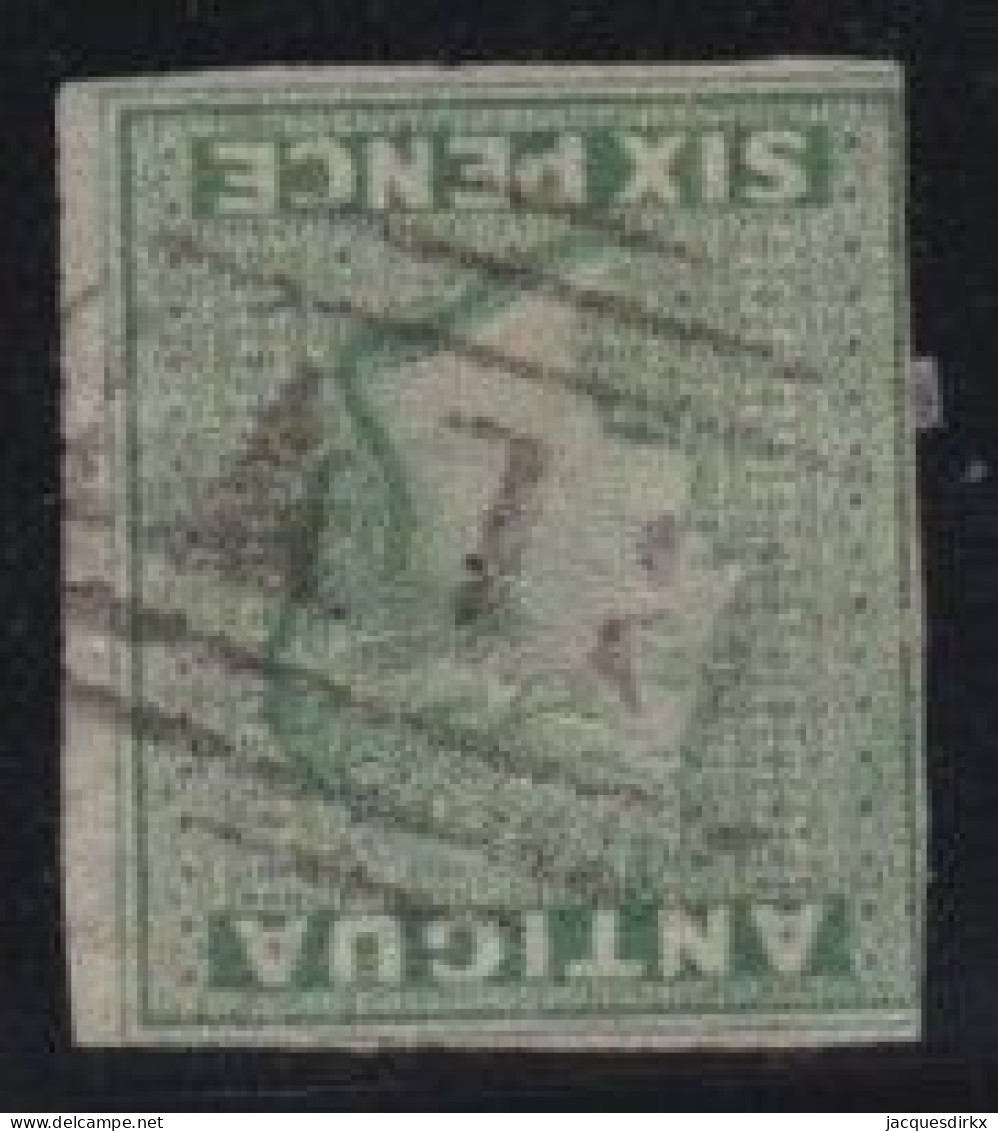 Antigua      .   SG    .   10  (2 Scans)   .  Yellow Green      .   O    .     Cancelled - 1858-1960 Kolonie Van De Kroon