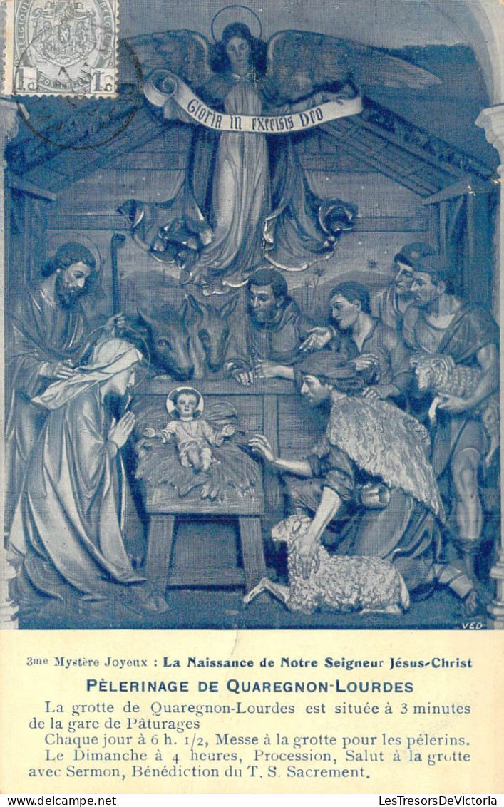 BELGIQUE - Pèlerinage De Quaregnon-Lourdes - La Naissance De Notre Seigneur Jésus-Christ - Carte Postale Ancienne - Quaregnon