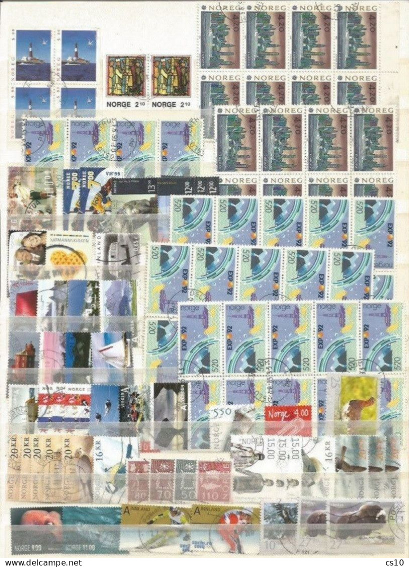NOREG NORGE NORWAY Wholesale Lot In 5 Scans # 400++ Pcs With Pairs, Blocks, Some HVs In Very HIGH QUALITY!! - Collections