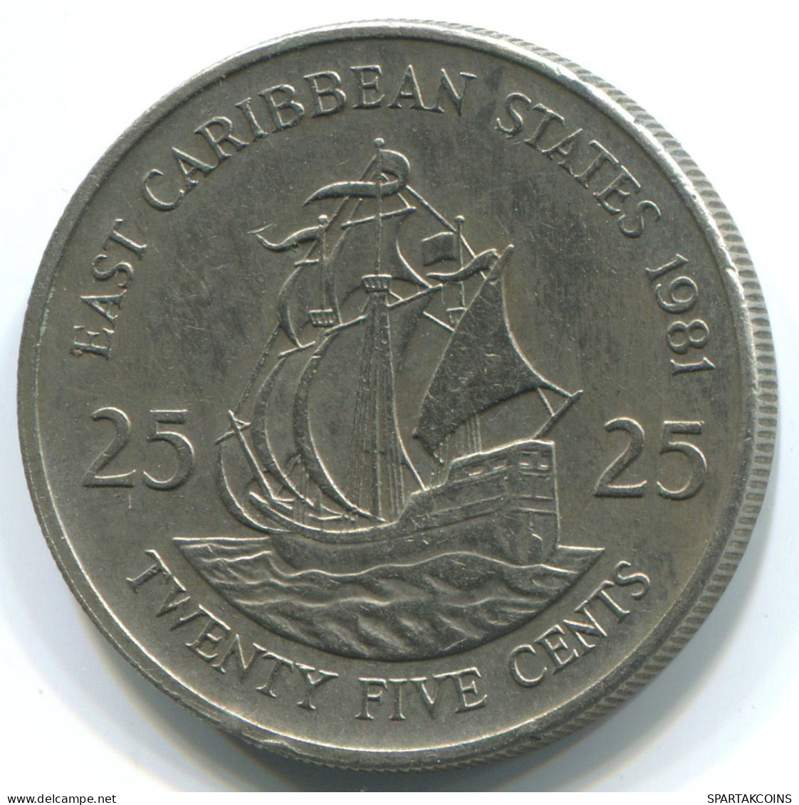 25 CENTS 1981 CABAÏBES ORIENTALES EAST CARIBBEAN Pièce #WW1182.F - Caraïbes Orientales (Etats Des)