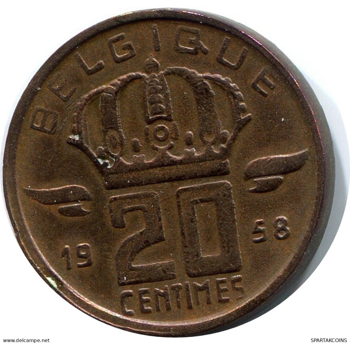 20 CENTIMES 1958 Französisch Text BELGIEN BELGIUM Münze #BA398.D - 25 Centimes