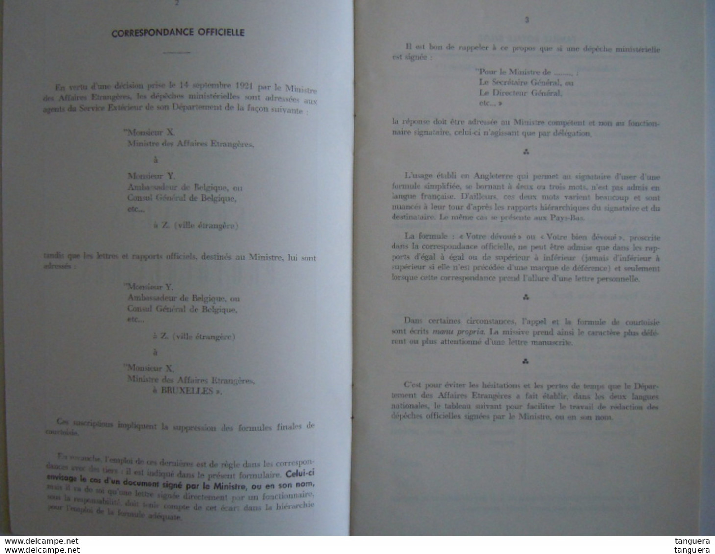 1968 Formules Protocolaires Service Du Protocole Ministere Des Affaires Etrangeres Et Du Commerce Exterieur - Praktisch