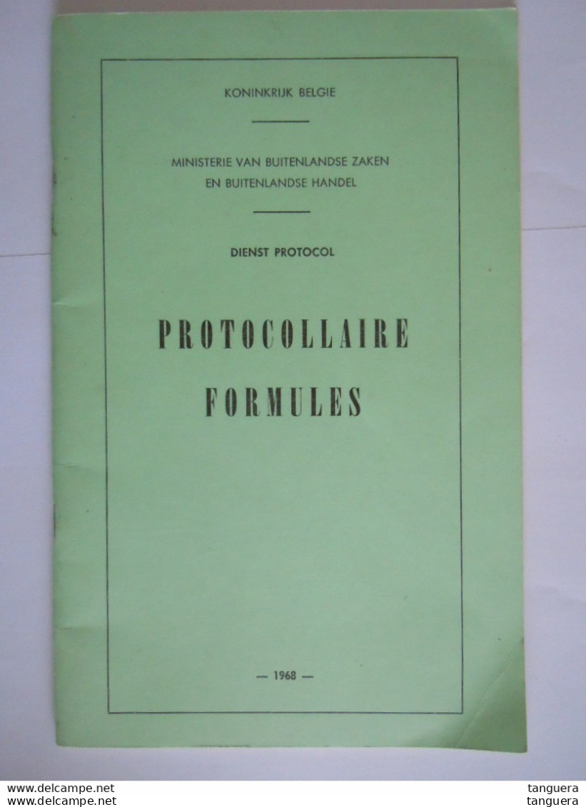 Boekje 1968 Protocolaire Formulieren Dienst Van Het Protocol Ministerie Van Buitenlandse Zaken En Buitenlandse Handel - Pratique