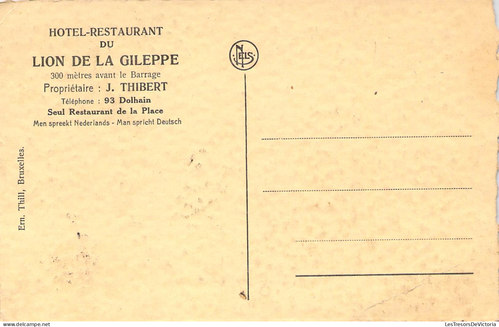 BELGIQUE - GILEPPE - Hôtel Du Lion De La Gileppe - J Thibert - Carte Postale Ancienne - Gileppe (Dam)