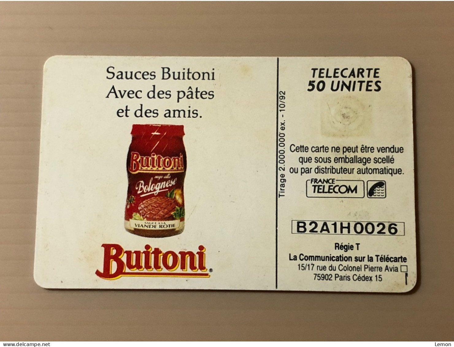 France Telecom Chip Telecarte Phonecard - Buitoni - Set Of 1 Used Card - Autres & Non Classés