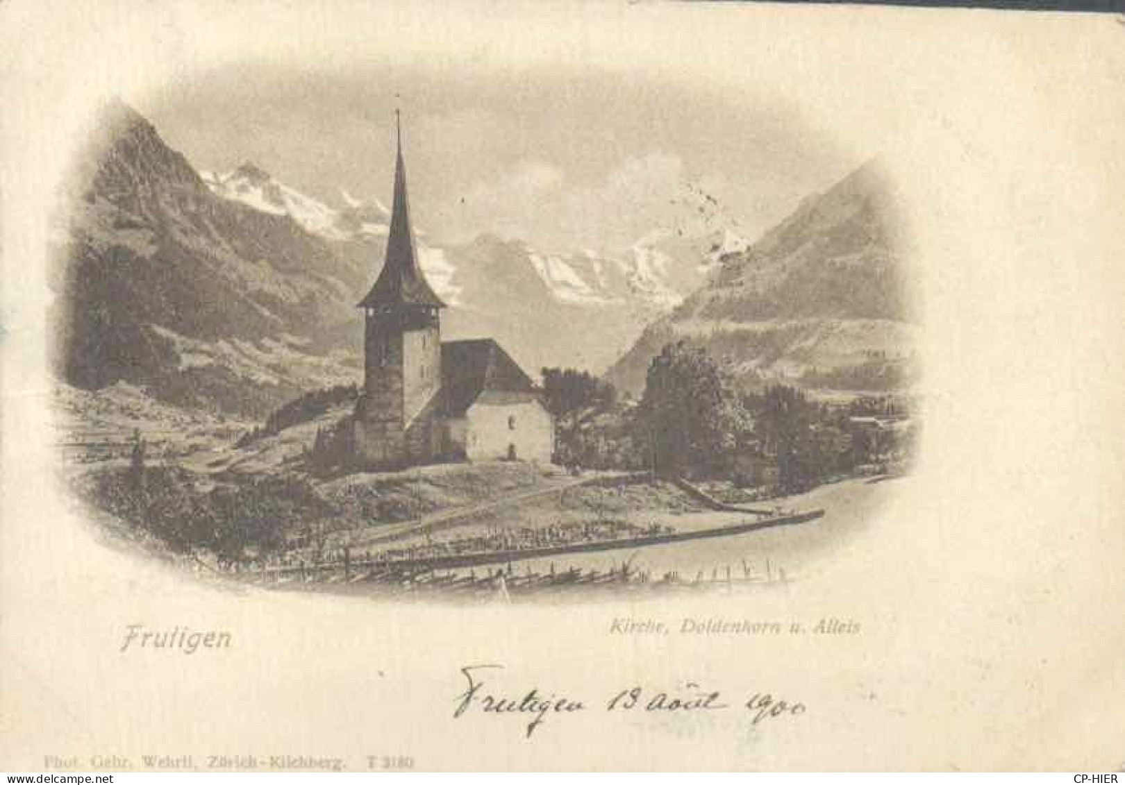 1900 - SUISSE - SCHWEIZ - SWITZERLAND - FRUTIGEN - CARTE NUAGE PRECURSEUR - Frutigen