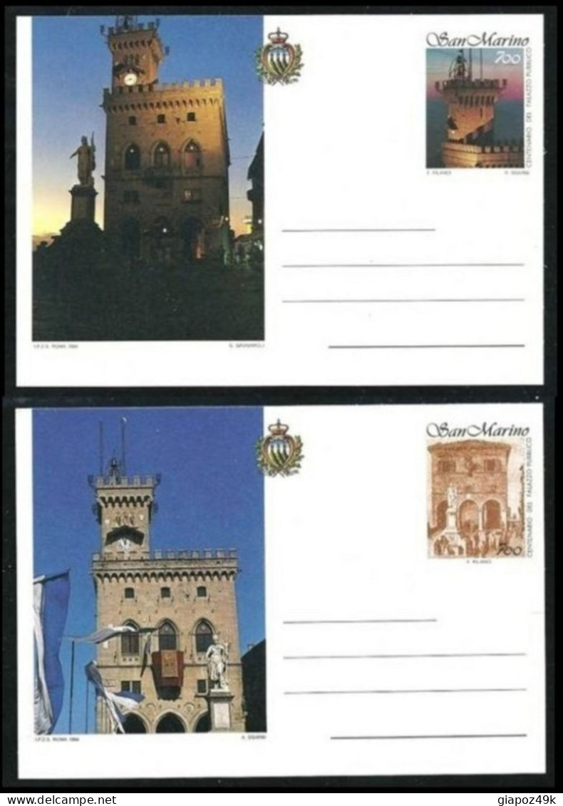 ● San MARINO 1994 ֍ Palazzo Consiglio ● 2 Cartoline Postali ● Nuovi ** ● Serie Completa ● Cat. ? € ● - Ganzsachen